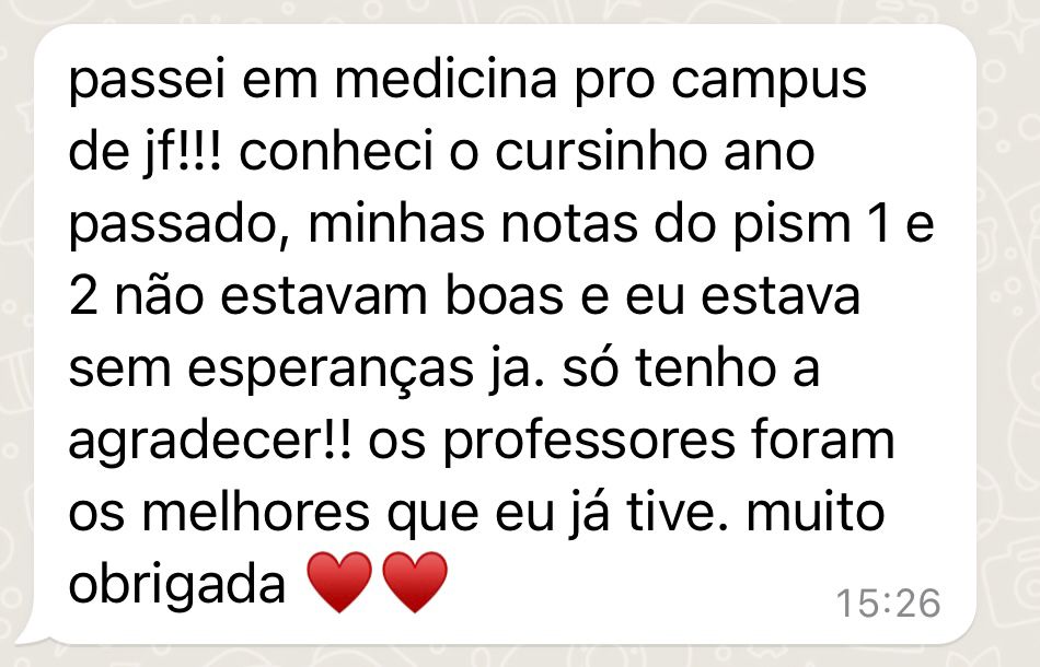 Mensagem de aluno aprovado